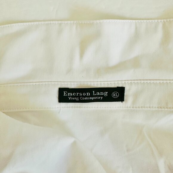 EMERSON LANG CROPPED BUTTON DOWN SHIRT WITH STRIPE TIE JUNIORS XL - Picture 6 of 9